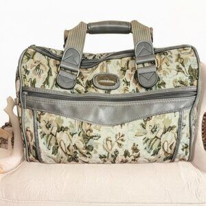 Vintage 80s Jordache Floral Tapestry Weekender Bag